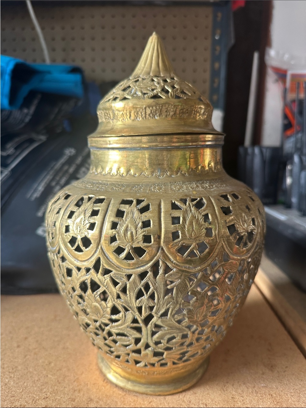 Ornate Gold Filigree Lantern Jar - Decorative Home Accent
